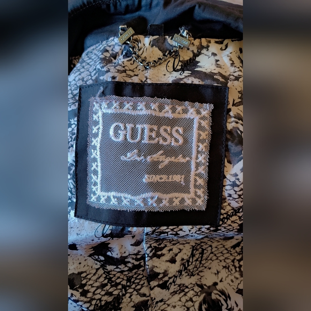 🖤Guess Black Trench Coat – Size M –  Good Condition 🖤 - Picture 2 of 10